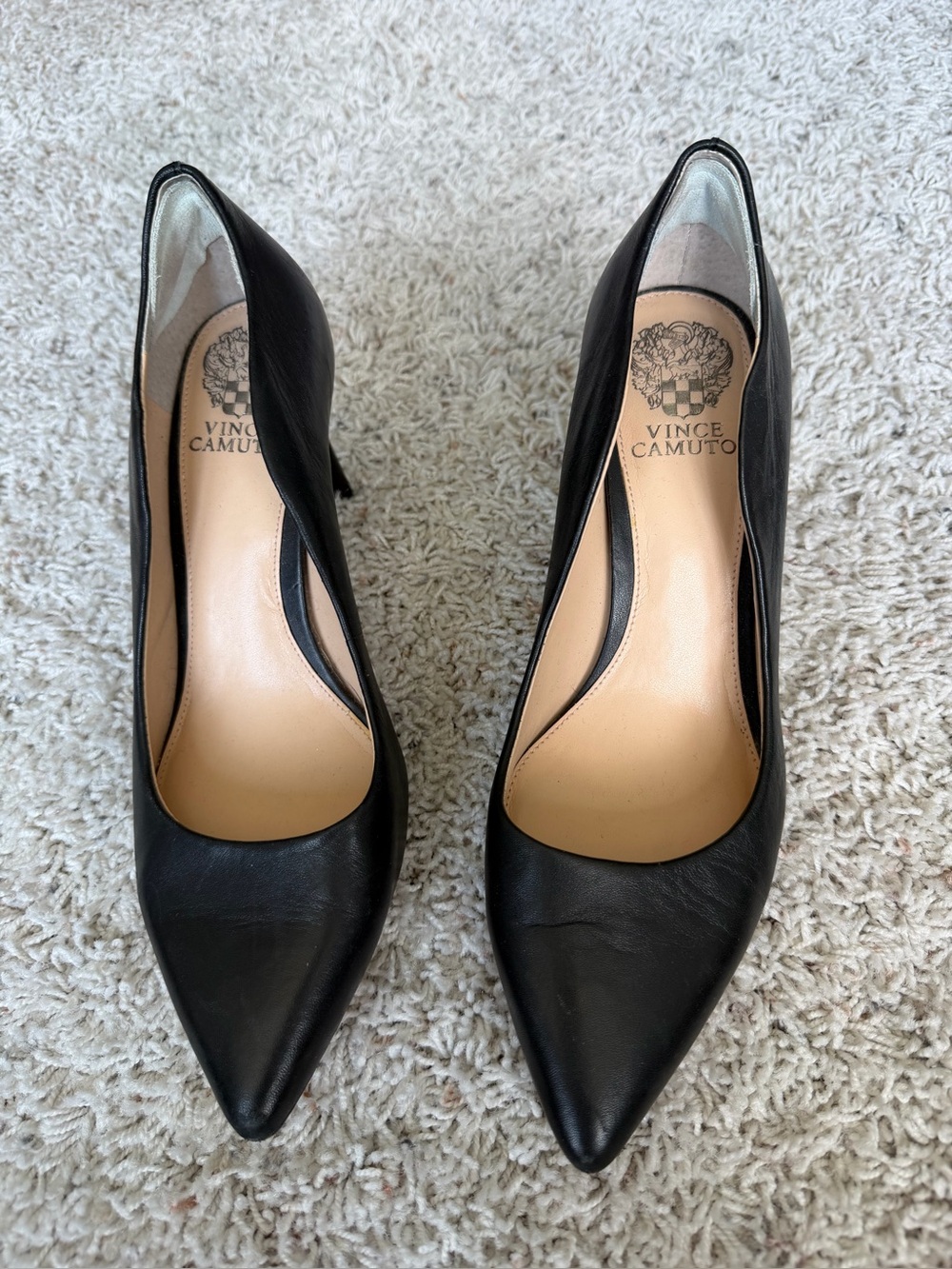 Vince Camuto Classic Black Leather Pump with 3” Heel
